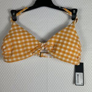 NWT Gianni Bini Pucker Up Tie Bralette Gold Size Large